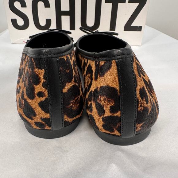 SCHUTZ New in Box Arissa Leopard Ballerina Square Toe Flats in Leopard // 9.5 - Picture 9 of 9